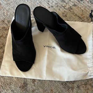 Vince open toe heeled mule